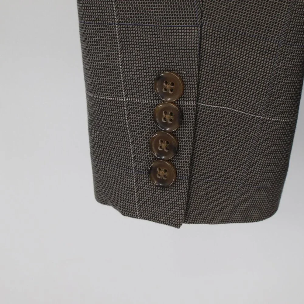 J Crew Sport Coat Mens 42R Thompson Cotton Windowpane Plaid‎ Single Breasted
